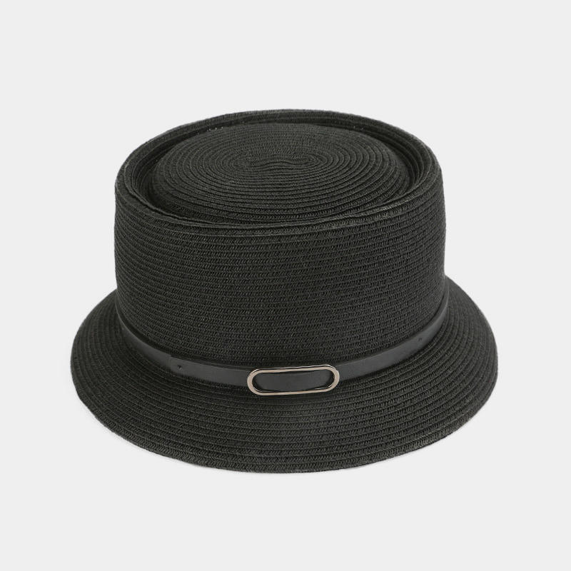 BK00005 Belt Decoration Small Pot Hat Wide-brimmed Bucket Hat