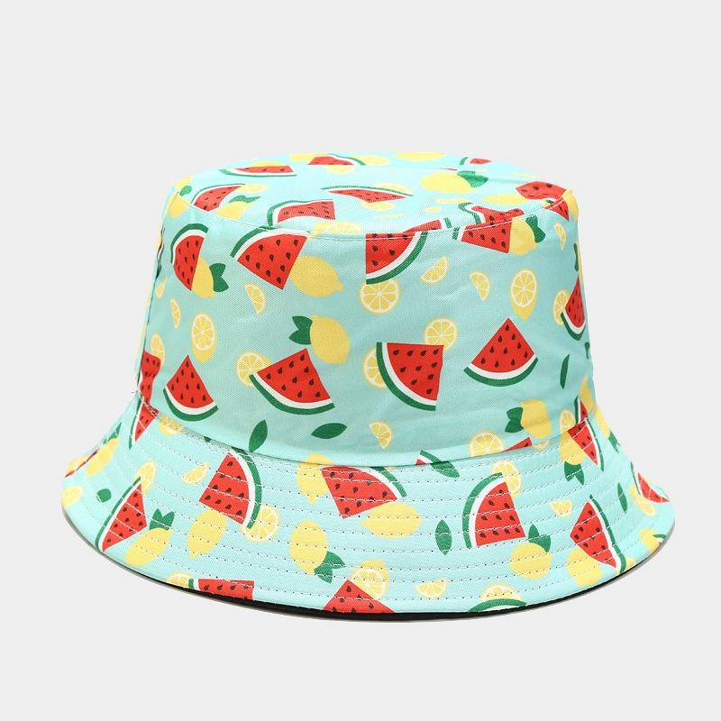 BK00073 Variety of Fruit Printing Bucket Hat Double-sided Wearing