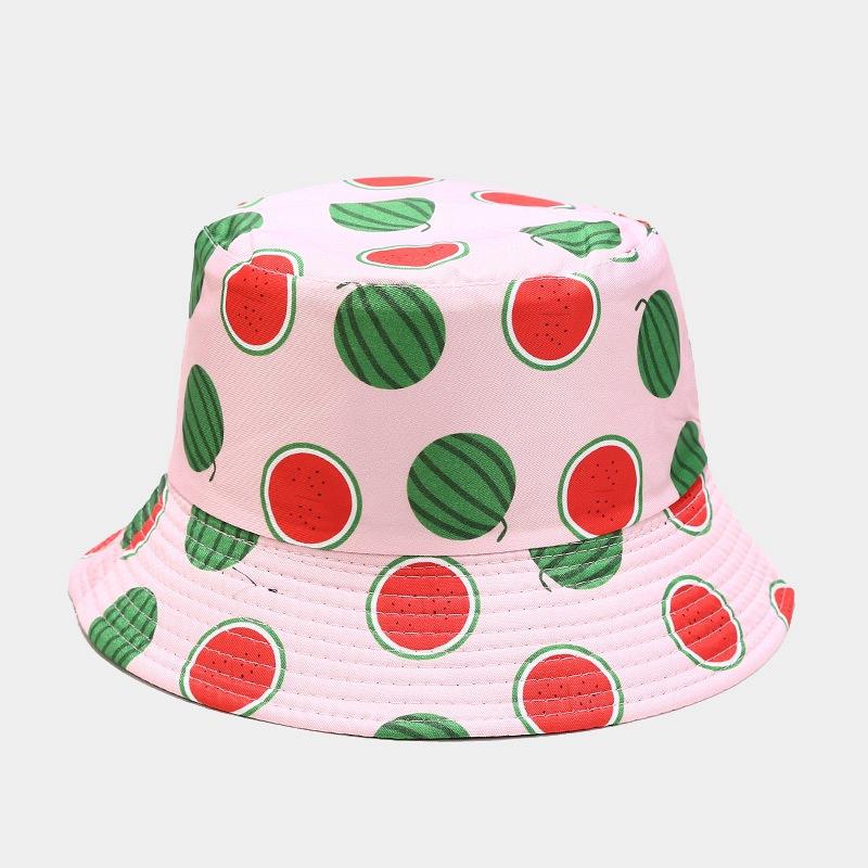 BK00073 Variety of Fruit Printing Bucket Hat Double-sided Wearing