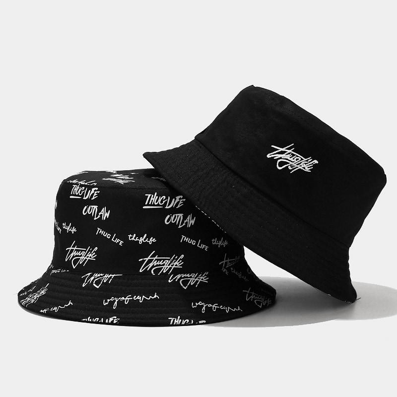 BK00025 Double-sided Floral Embroidery Casual Bucket Hat