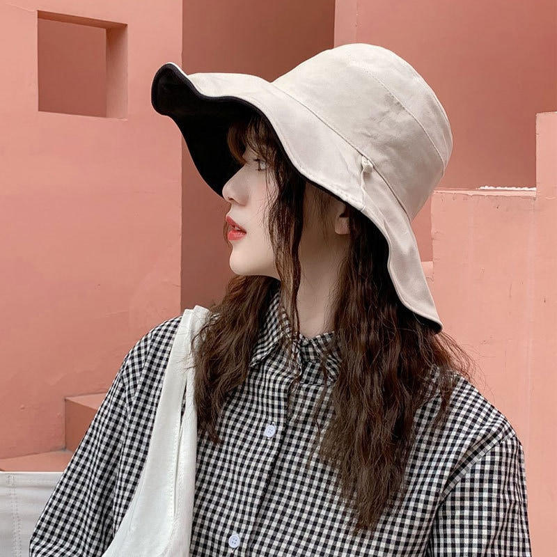 BK00043 Carried On Both Sides Foldable Bucket Hats