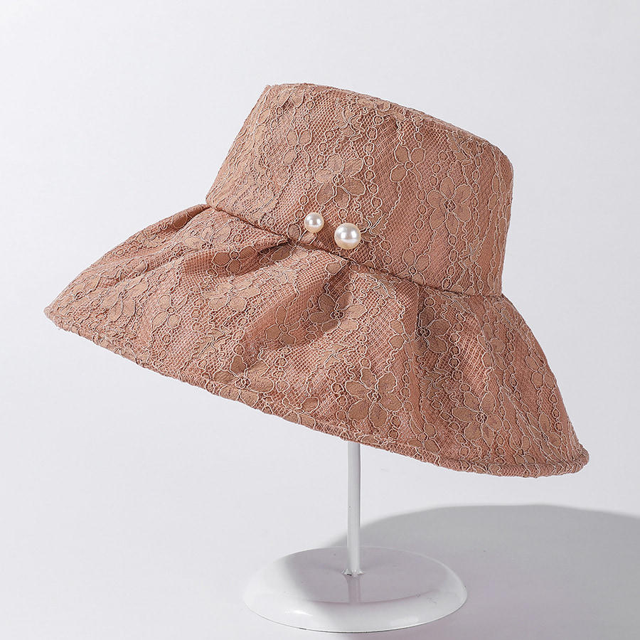 BK00036 Lace Pearl Summer Women's Bucket Hat