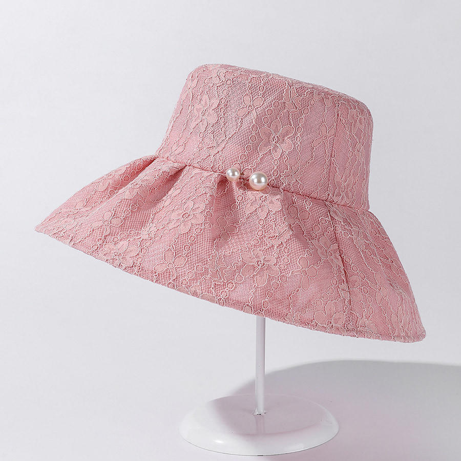 BK00036 Lace Pearl Summer Women's Bucket Hat