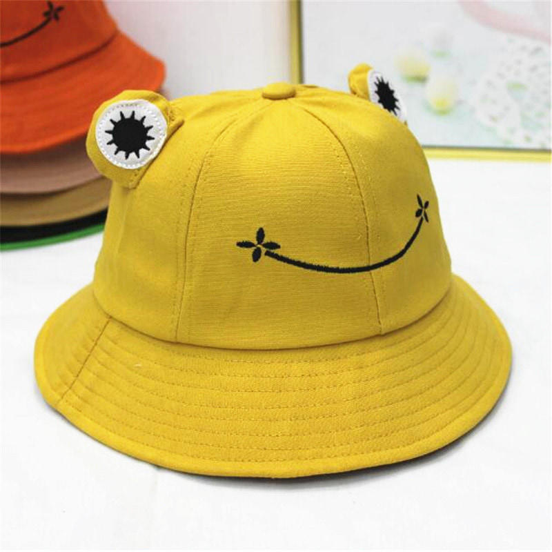 BK00040 Big Eyes Frog Children Personality Sunbonnet Bucket Hat