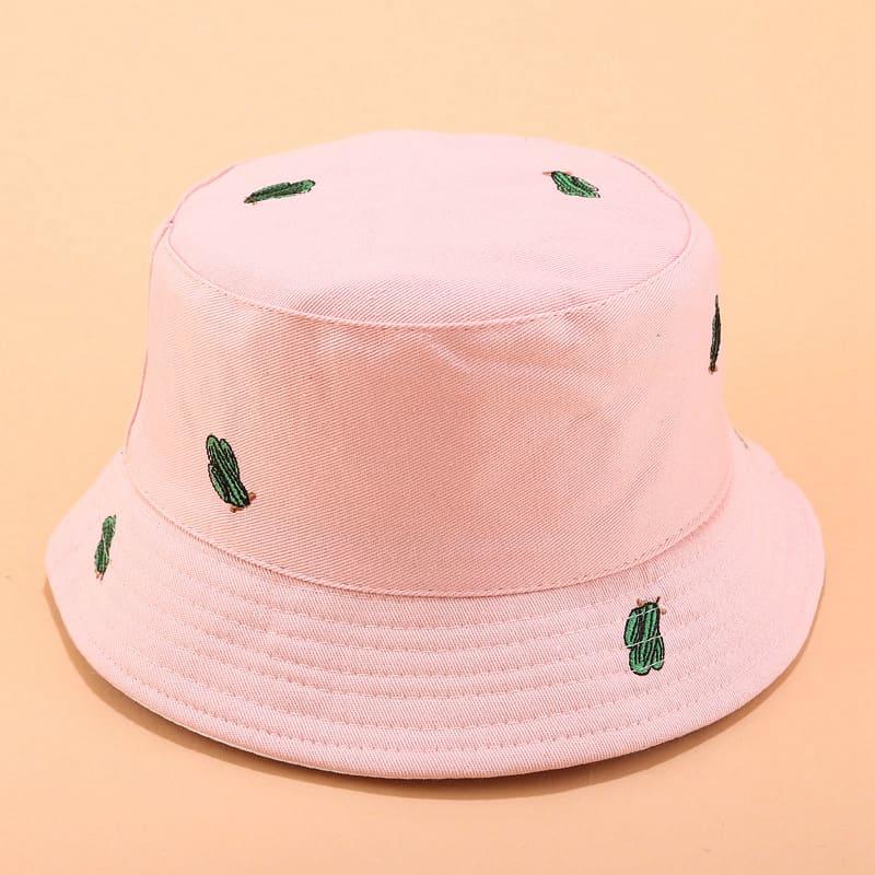 BK00058 Cactus Embroidered Double-faced Bucket Hat