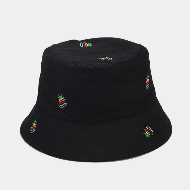 BK00056 Double-faced Bucket Hat With Pineapple Embroidery