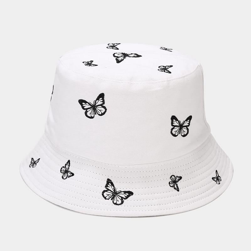 BK00052 Butterfly Embroidered Double-sided Bucket Hat