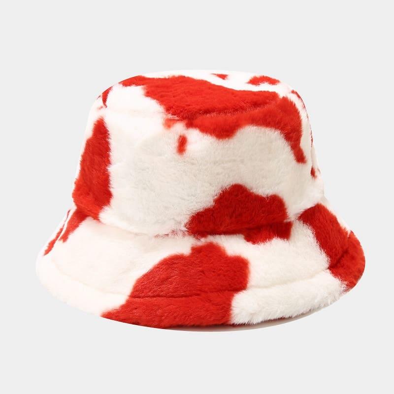 BK00071 Cow Print Autumn Winter Women's Bucket Hat