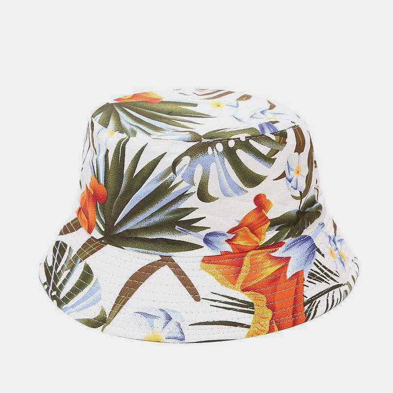 BK00062 Printed Double-sided Sunbonnet Folding Bucket Hat