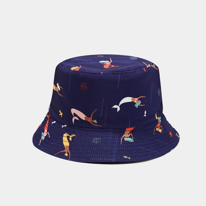 BK00072 Marine Animal Print Double-sided Bucket Hat