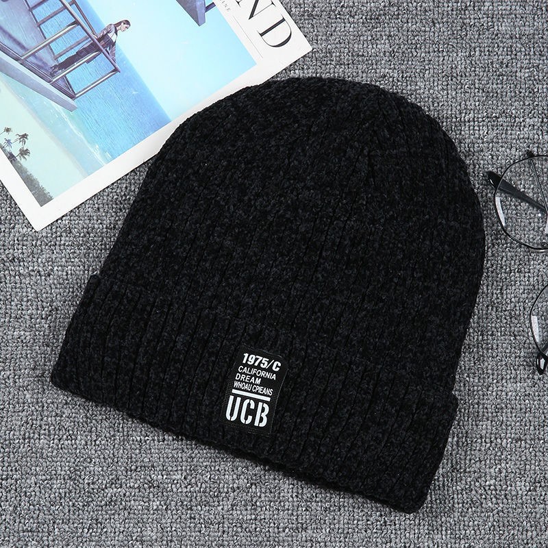 H00014 Chenille Adult Knitted Hat Covering Ears