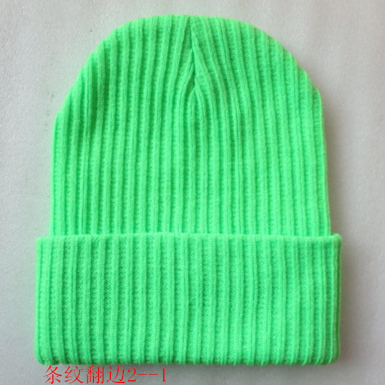 H00008 Double Layer Beanie Plain Knitted Hat