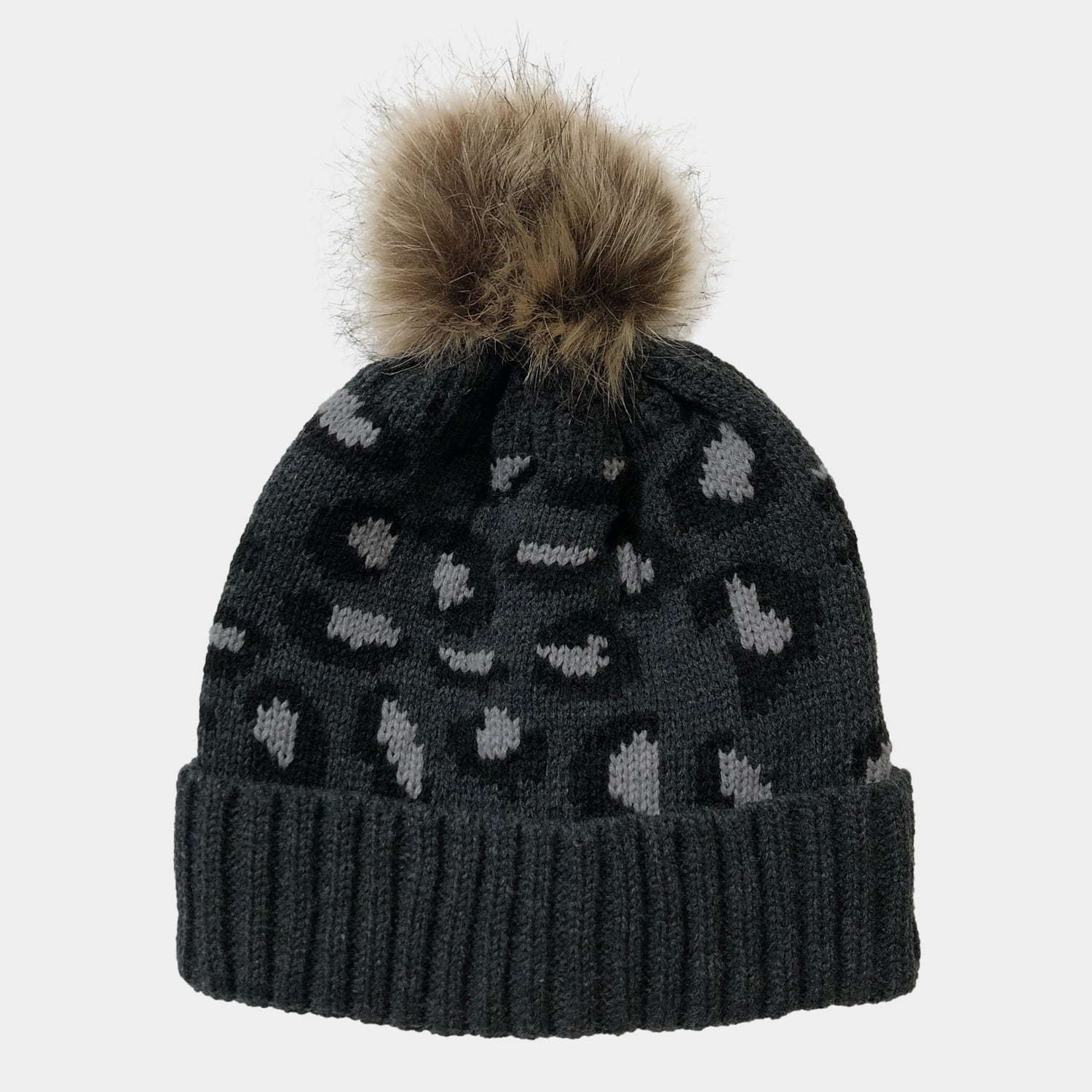 H00004 Leopard Jacquard Ladies Knitted Hat