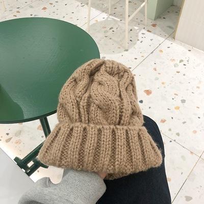 H00024 Twist Coarse Outdoor Sports Knitted Hat