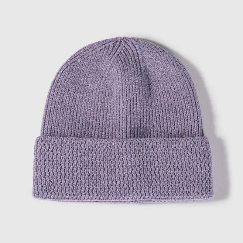 H00017 Cashmere Cuffed Jacquard Adult Knitted Hat