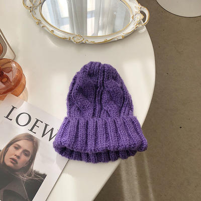H00024 Twist Coarse Outdoor Sports Knitted Hat