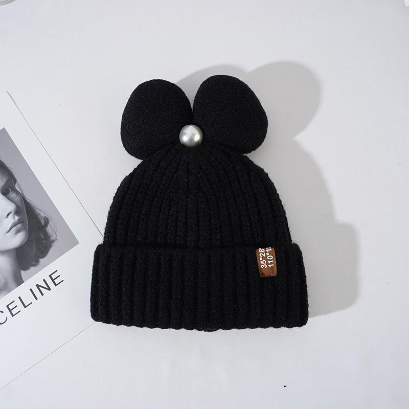 H00051 Double Pom Pom Beanie Knitted Hat