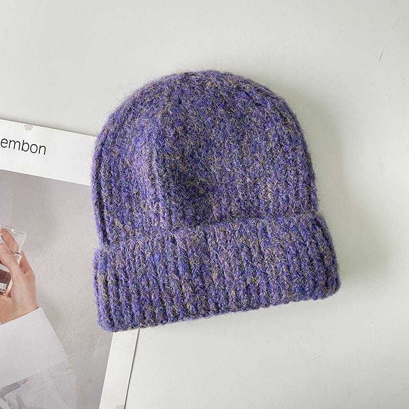 H00069 Mixed Color Women's Cotton Knitted Hat