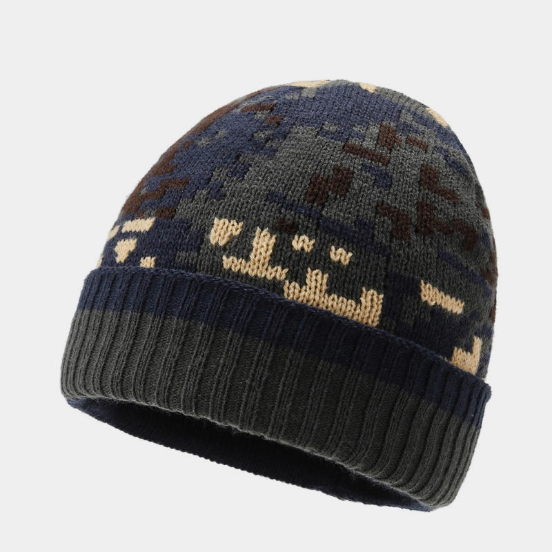 H00061 Camo And Fleece Men's Knitted Hat
