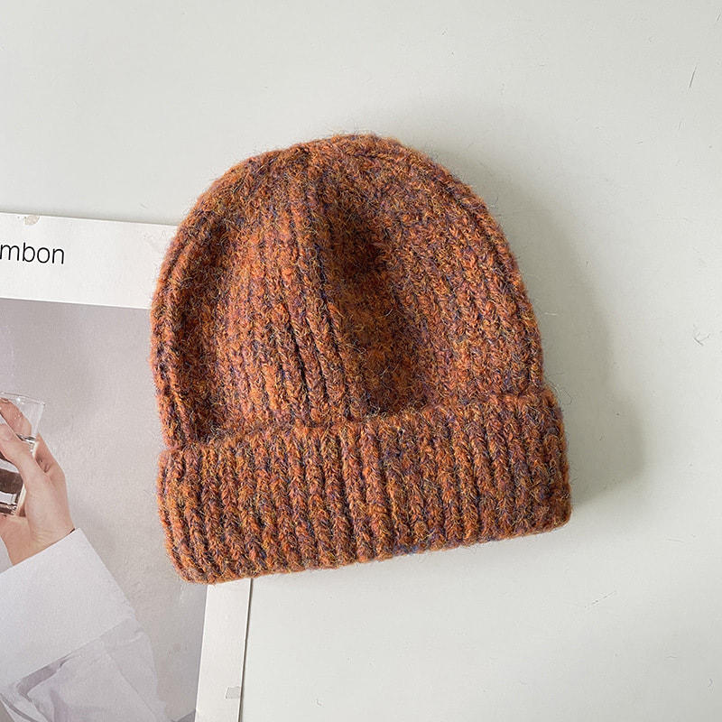 H00069 Mixed Color Women's Cotton Knitted Hat