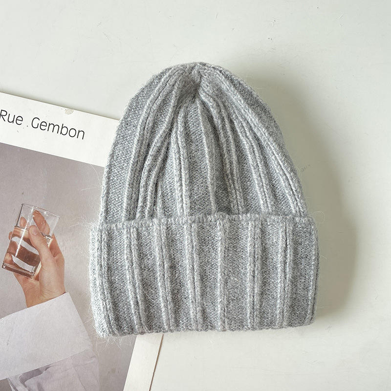 H00071 Pit Stripe Temperament Versatile Knitted Hat