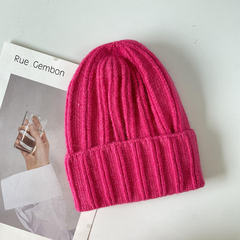 H00071 Pit Stripe Temperament Versatile Knitted Hat