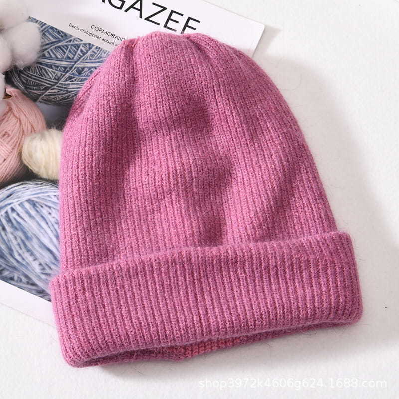 H00064 Adult Rabbit Down Blended Knitted Hat