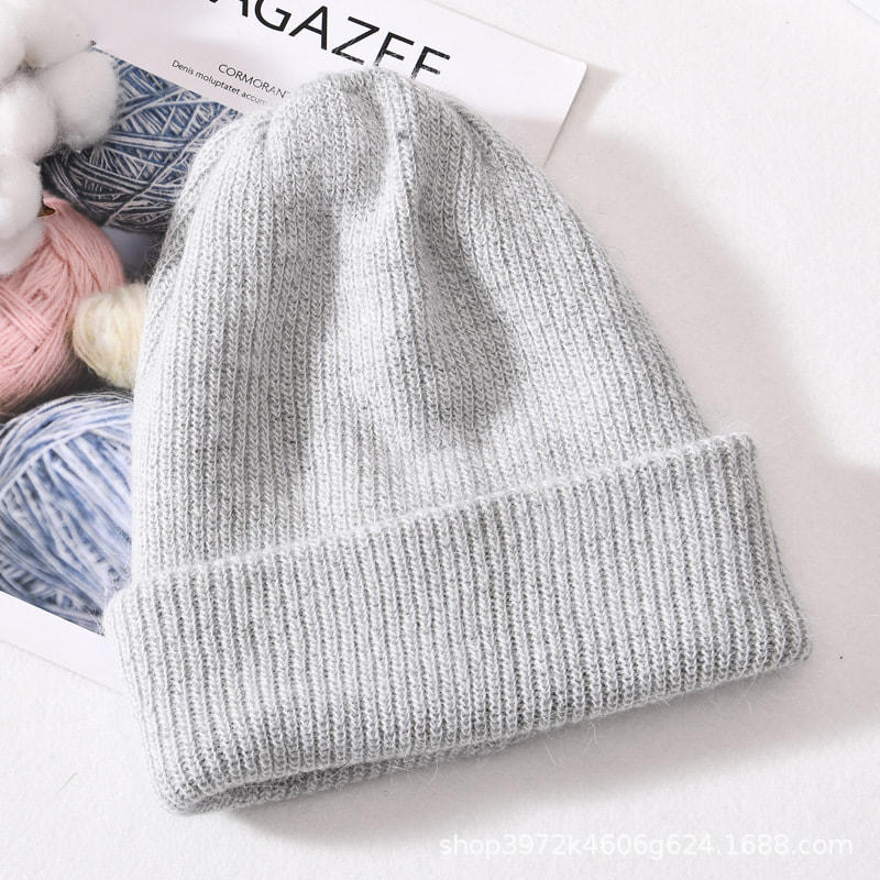 H00064 Adult Rabbit Down Blended Knitted Hat