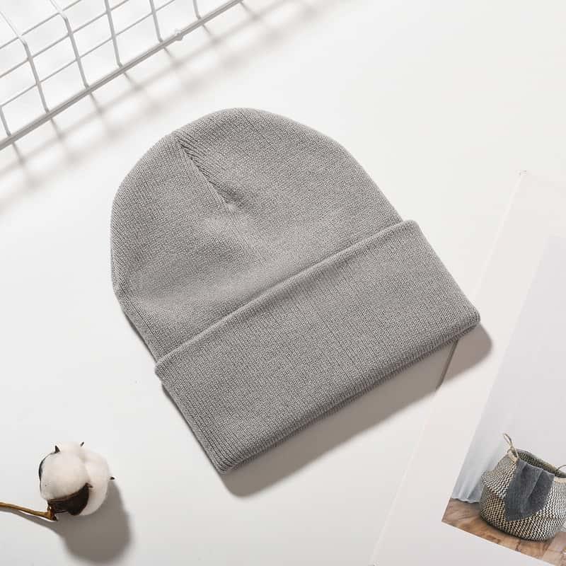H00076 Pure Color Women's Winter Warm Stripe Knitted Hat