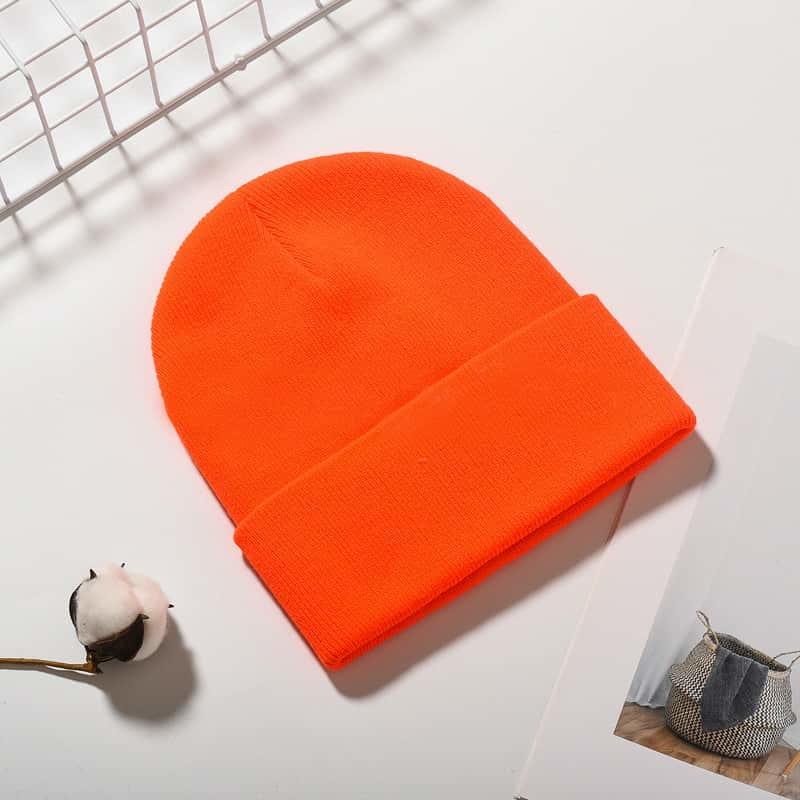 H00076 Pure Color Women's Winter Warm Stripe Knitted Hat