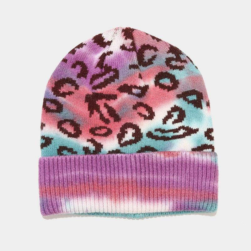 H00081 Tie-dyed Leopard Grain Color Knitted Hat