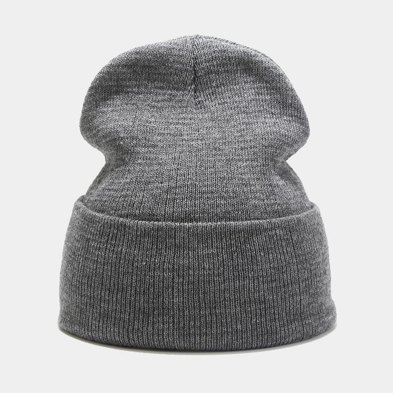 H00080 Pure Color Light Board Knitted Beanie Hat