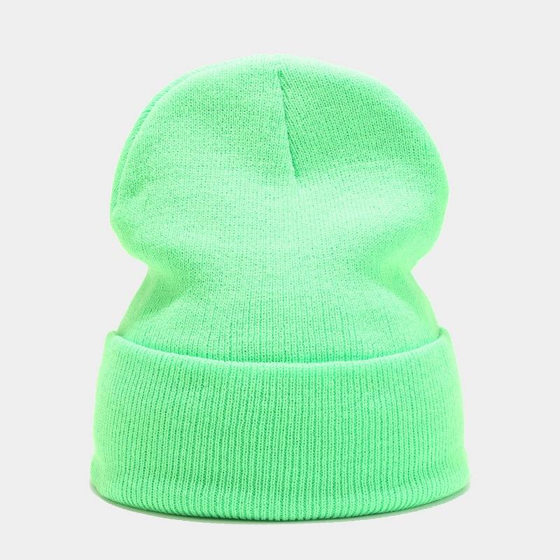 H00080 Pure Color Light Board Knitted Beanie Hat