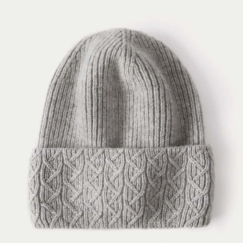 H00086 Thread Pattern Cashmere Ladies Knitted Hat
