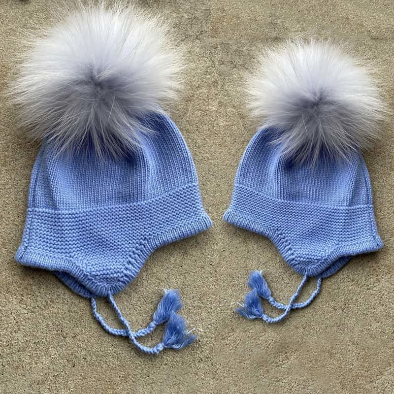 H00084 Rabbit Fleece Single-ball Children's Knitted Hat