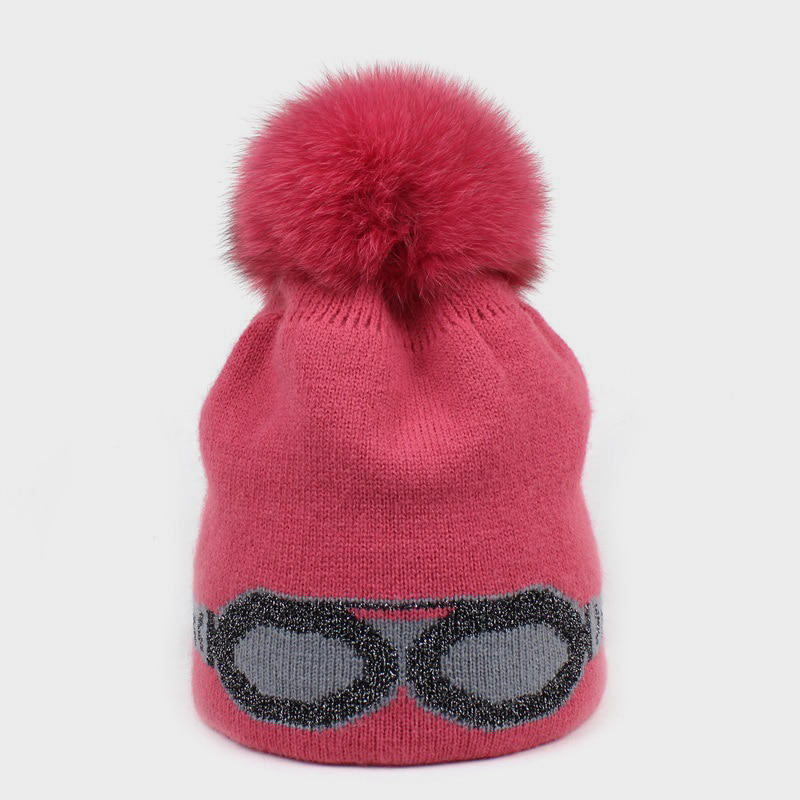 H00095 10% Wool 90% Brushed Yarn Adult Jacquard Knitted Hat