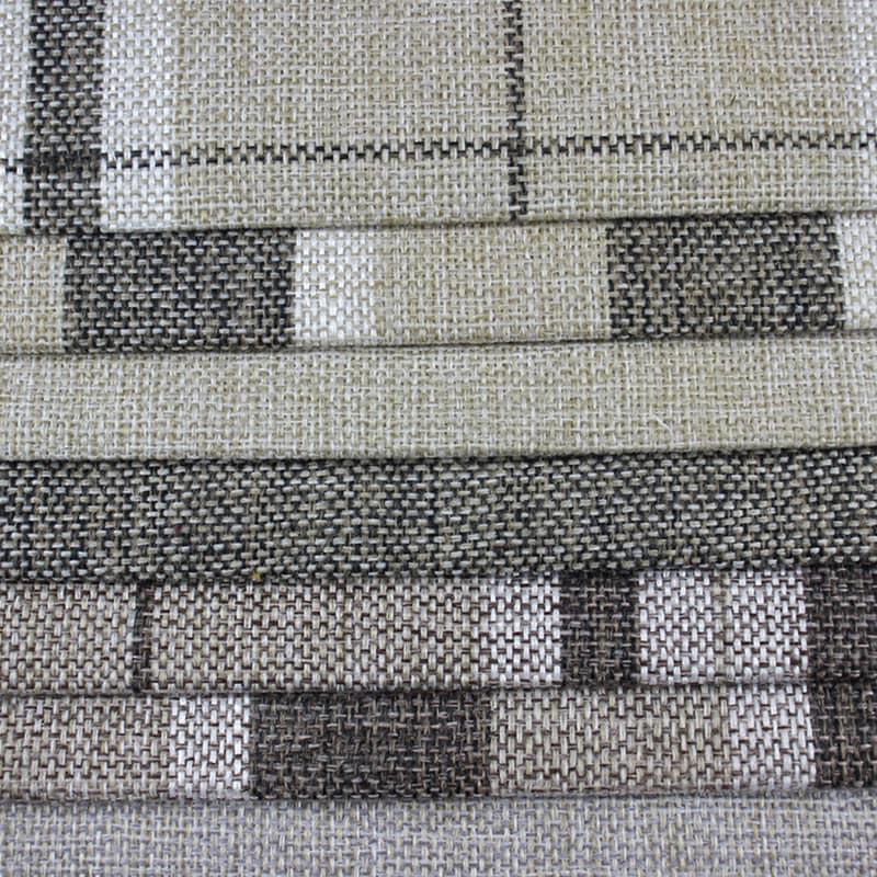 SM-A0004 Checked Polyester And Linen Sofa Fabric