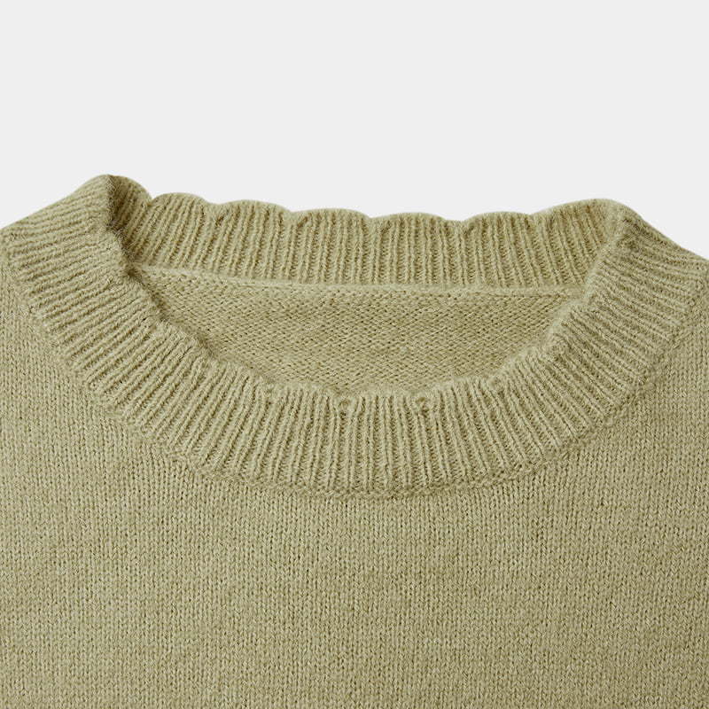 ML2214 Long-sleeved Hand-stitched Knitted Jumper Sweater