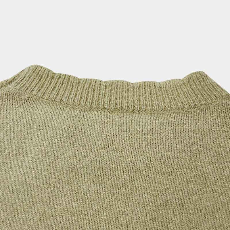 ML2214 Long-sleeved Hand-stitched Knitted Jumper Sweater