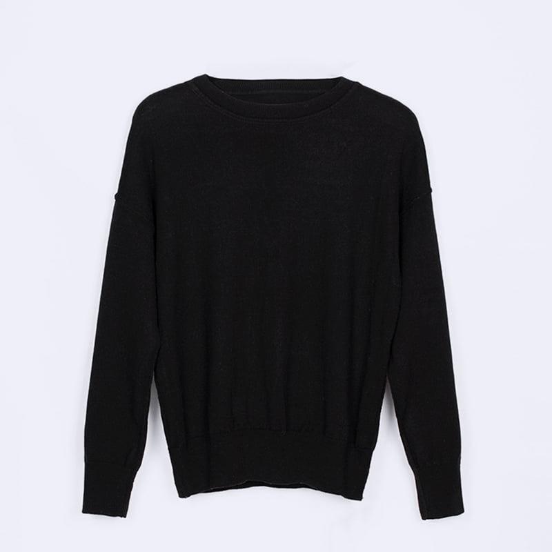 SM-K0048 Women's Alphabet Jacquard Crew Neck Long Sleeve Knitted Jumper