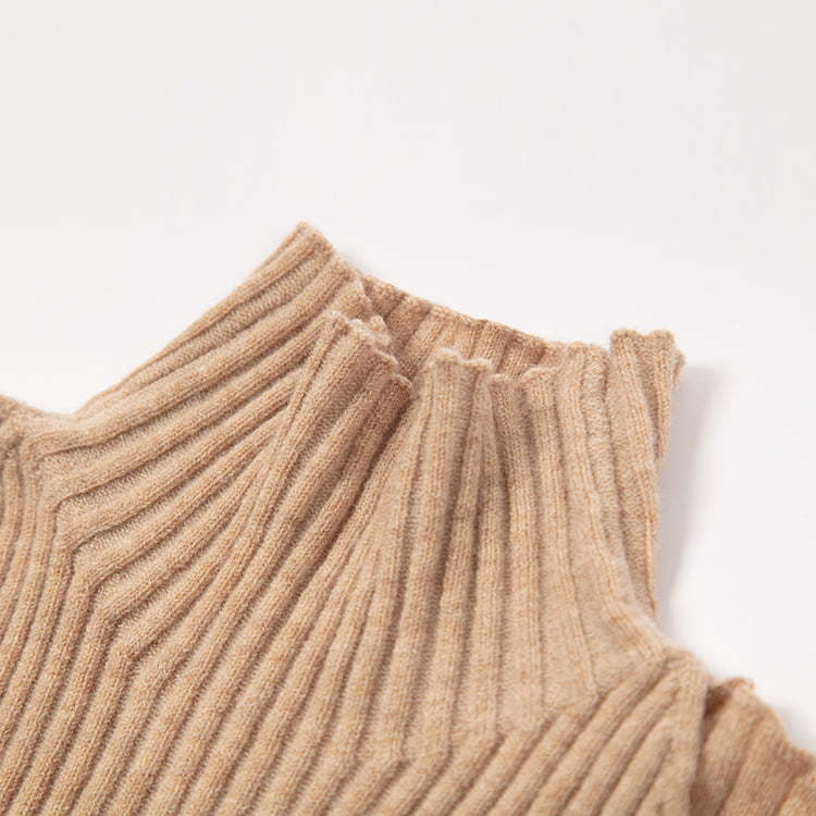 SM-K0010 Spring And Autumn Solid Color Half-high Collar Shoulder Bottom Knitted Jumper