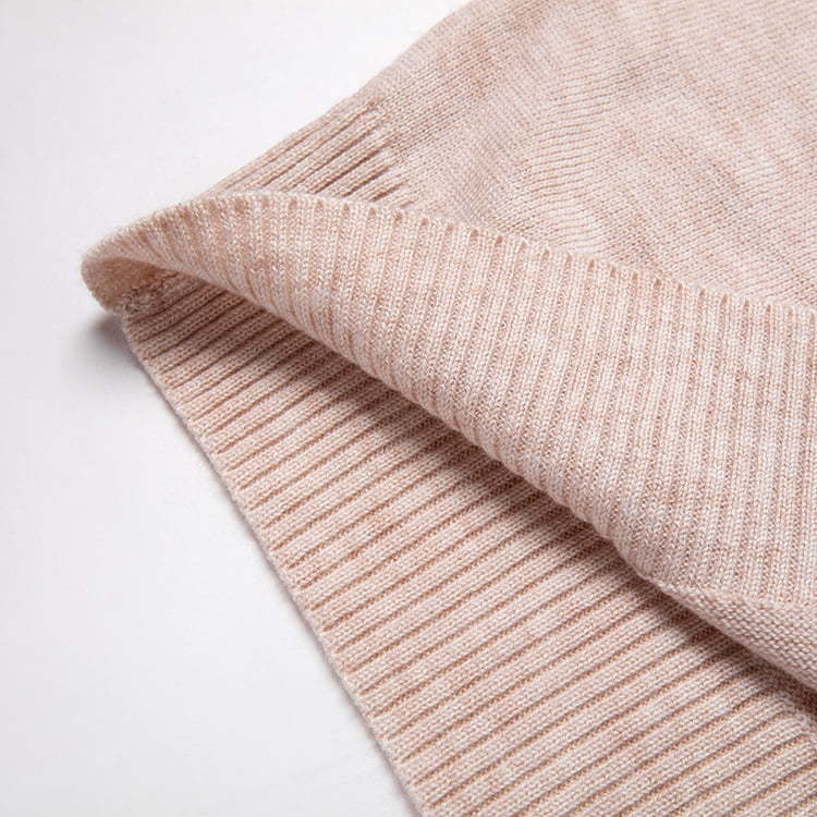 SM-K0042 Loose Long Sleeve Knitted Jumper Thin Wavy Hollow Knit Bottoming Shirt