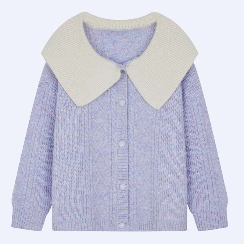 ML2205 French Baby Collar Lady Knitted Cardigan Coat