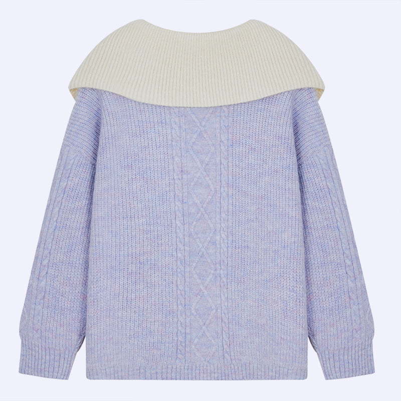 ML2205 French Baby Collar Lady Knitted Cardigan Coat