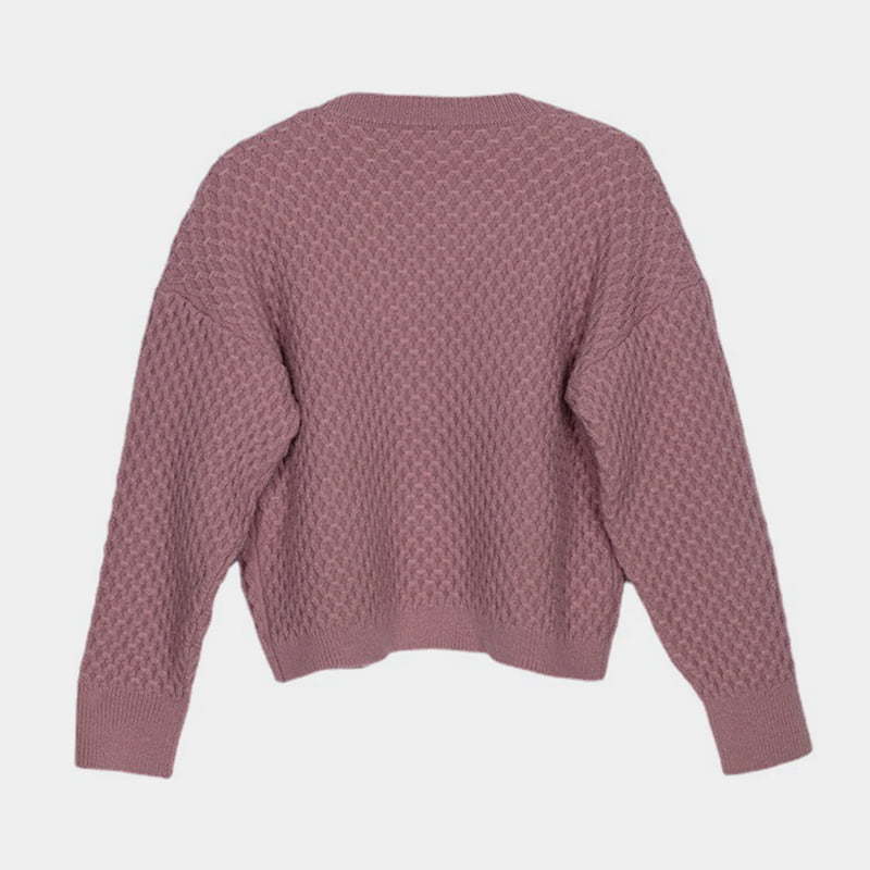 SM-K0044 Three-dimensional twist Knitted Cardigan Buttonless Fall/Winter Sweater