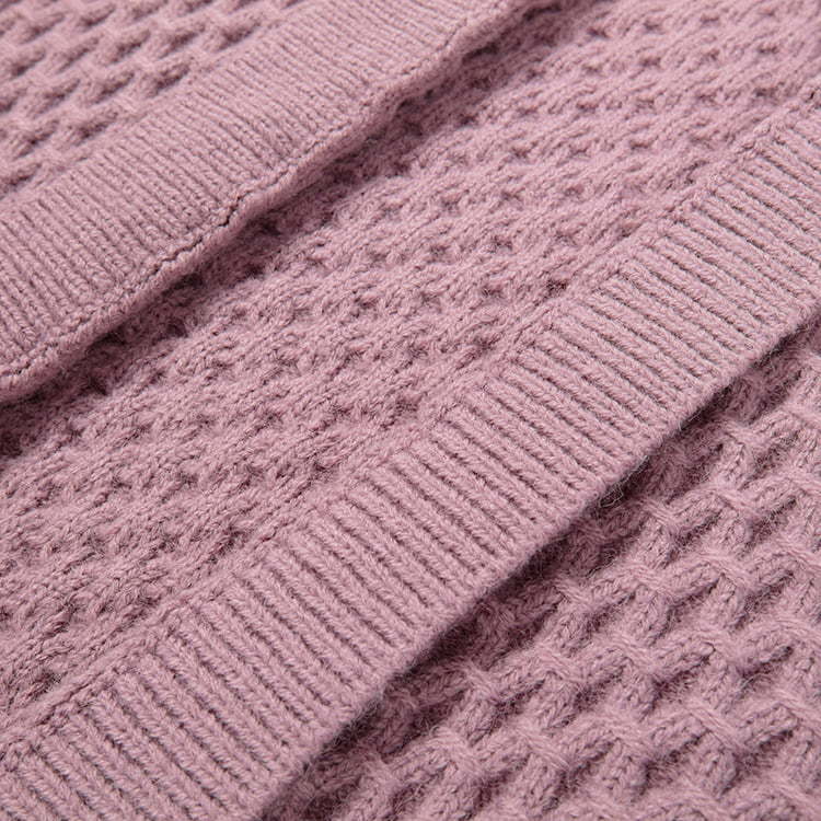 SM-K0044 Three-dimensional twist Knitted Cardigan Buttonless Fall/Winter Sweater