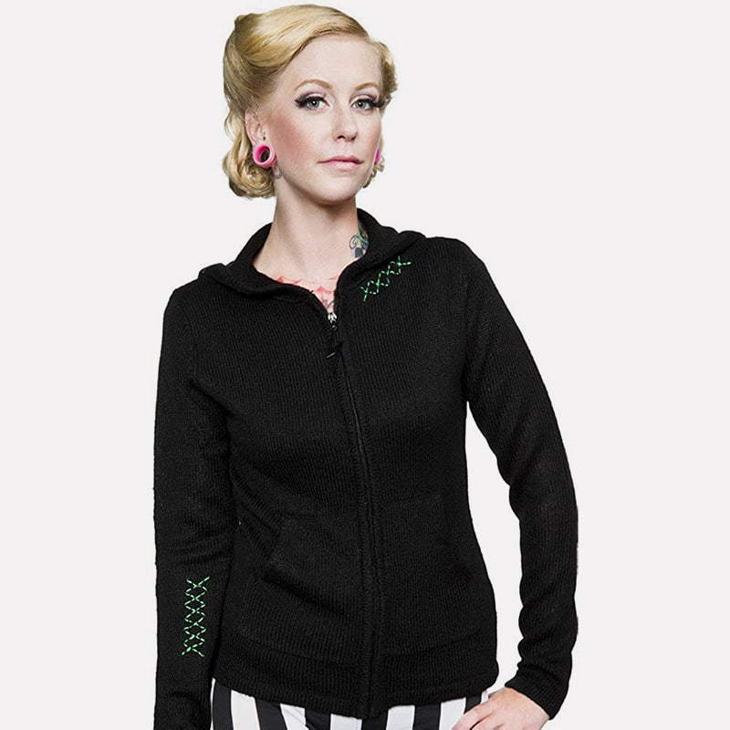 SM-K0098 Monogrammed Hooded Knitted Jumper Close-Knitted sweater