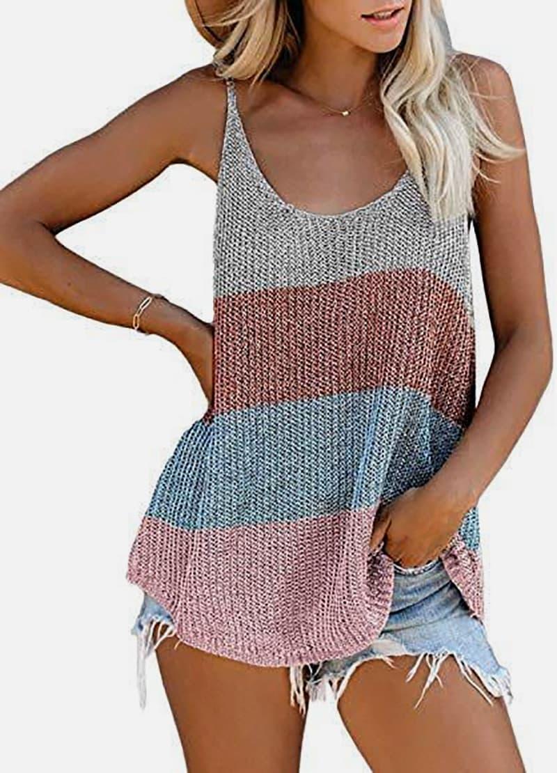 SM-K0065 U-neck Thin And Loose Knitted Vest
